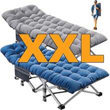 Oversized XXL Folding Camping Cot With 2-Sided Mattress, Portable Folding Cots For Adults,  32'' Wide XXL Folding Cot Bed For Sleeping,Tent Cot, Supports 900 Lbs