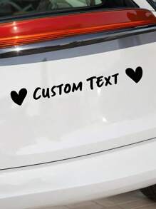 1 件可定制 PVC 心形汽车贴纸 - 后挡风玻璃、车窗和车门的个性化文字 - 自粘式、一次性贴纸，带有粉色心形图案，可个性化您的车辆 | 粉色心形贴纸 | 耐用，汽车贴纸 DIY 的最佳选择 - 彩色 - 查看 2