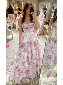 Women's Fashion Organza Fairy Long Temperament Evening Dress - 粉色 - 查看 3