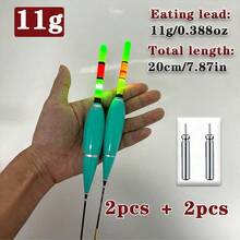 2 件套夜钓浮漂，高浮力电子 LED 浮漂，钓鱼配件 8g/11g/13g/15g