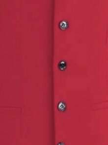 New Suit Vest For Men, Groomsmen Formal Attire, Business Casual Waistcoat, Slim Fit Korean Style - Red - View 3