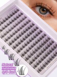 Himirell 144 件 C 卷漫画睫毛簇，10-12 毫米混合，仙女睫毛簇，纤细自然睫毛，柔软舒适 DIY 簇单根假睫毛，易于佩戴，可重复使用，适合日常化妆睫毛簇，睫毛簇，单根睫毛，睫毛，假睫毛 - C - 查看 5