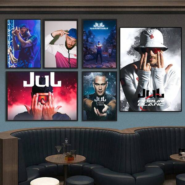 1pc Wall Art Poster Frameless JuLC'est Quand Qu'il S'eteint Rapper Poster HD Fan Gift High Quality Canvas Printing Beautiful Poster Collection Mural Living Room Home Decoration Popular Optional Frame