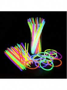 5/10/20/50/100pc Upgraded Fluorescent Luminous Bracelet Necklace, Party, Wedding, Concert Neon Lights - Bright Multi-Color Luminous Stick, DIY Fluorescent Bracelet, Party Decoration, Music Festival Supplies, Party Gifts (Color Random)