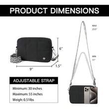 Crossbody Bags For Women Cross Body Purse With Guitar Strap Lightweight Puffer Shoulder Bag For Travel - 水綠色 - 查看 3