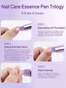 指甲护理精华笔，去角质保湿修护三合一指甲油笔，用于去除死皮和抛光指甲，专业DIY美甲沙龙用品 - 彩色 - 查看 8