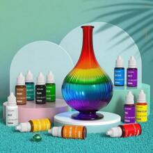 10/12/14 Pcs Vibrant Colored Cake Decoration Set - Dye-Free Baking Color Liquid, Multi-Use For Easter Eggs/Baking/Cooking/Slime Making DIY Craft Supplies