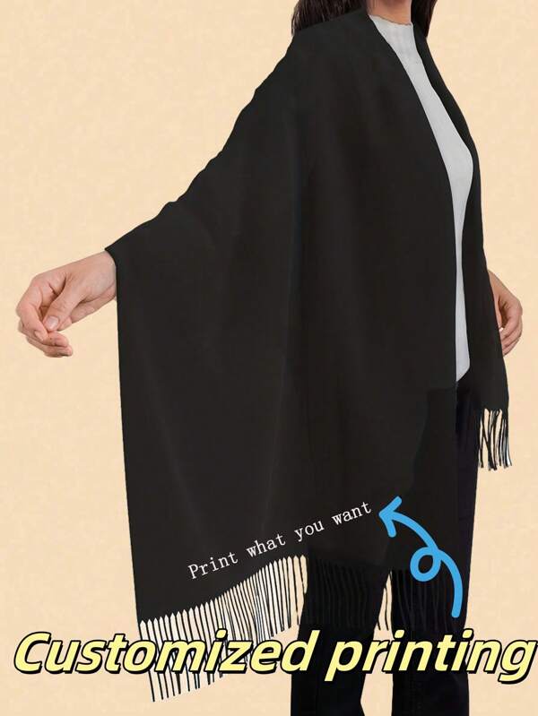 1 PC Custom Solid Color Imitation Cashmere Gift Scarf, Thickened Versatile Shawl, Warm Outer Wear, Travel Dual-Purpose Scarf, Durable Material, A Gift For Girlfriend, Mother