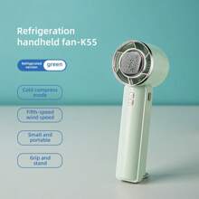Ventilateur portatif à main, ventilateur de refroidissement à semiconducteur, ventilateur de bureau, débit d'air élevé, 5 vitesses réglables, crochet de mousqueton pour ventilateur USB mini pour usage extérieur. Convient pour une utilisation intérieure/de bureau/shopping/activités extérieures