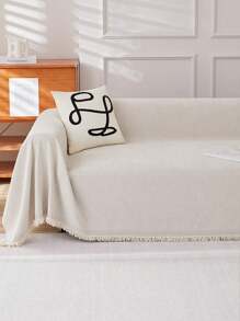 1pc Solid Color Sofa Cover Towel, Sofa Throw, Chenille Sofa Protective Cover, Suitable For All Seasons, Suitable For Bedroom And Living Room, Home Decor