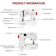 Compact 728 Mini Sewing Machine With 14 Stitches & Extension Table (UK Plug) - UK Plug(220-240V) - View 9