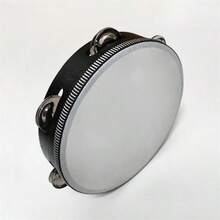 Doppelreihiges Tamburin für 4 Zoll, 6 Zoll, 8 Zoll, 10 Zoll Holztamburine, handgehaltenes Trommel-Glocken-Tamburin mit Metallschellen, Perkussions-Musikinstrumente, Handtamburin für Kirche, Party