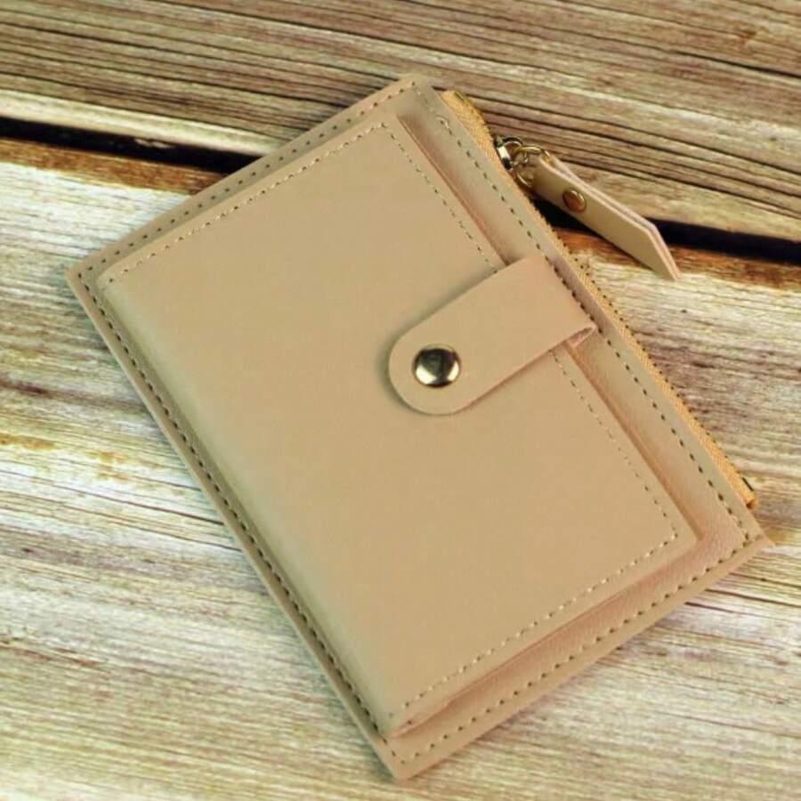 Multineos Comercial Women's Fashion Multi-Slot Card Holder PU Leather Wallet - Khaki - View 1