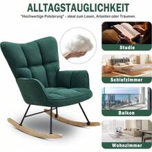 HaiYiZuhause Rocking Chair Modern Chair With High Back Soft Relaxing Chair And Relaxing Chair For Living Room Bedroom And Reading Room Rocking Chair Cream White