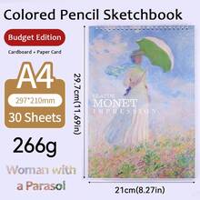2pcs Sketchbook A4 Pack, 30 Blank Pages Sketchbook Watercolor Oil Painting Cover Artistic, Top Spiral Binding, Art Sketchbook, Drawing And Writing Paper, Suitable For Beginners - Sketching, Colored Pencil Drawing, Crayon Pen Drawing, Back To School Season Gift For Friends And Students, Christmas, Thanksgiving, And New Year's Gifts