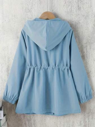 大码休闲宽松纯色前扣系带长袖外套