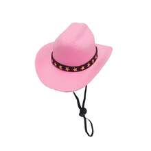 1pc Pet Cowboy Hat, Pet Accessories - Western-Style Cowboy Hat Sunshade For Cats Or Dogs, Photo Props For Festivals - Multicolor - View 15