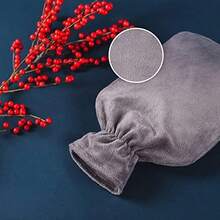 Bolsa de agua caliente, de gran capacidad de 1L, de material de goma natural, tela suave y transpirable, adecuada tanto para hombres como para mujeres para mantener el calor en invierno, equipada con una funda de imitación de lana tejida a punto