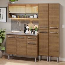 Compact Kitchen Cabinet 169cm With Sink Emilly Madesa 13 Brown - Brown - View 1