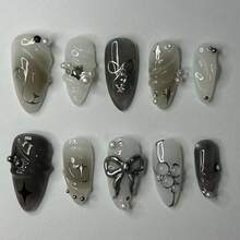 Bow Fake Nails-3