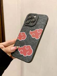 1pc Cartoon Pattern Shockproof Protective Phone Case Compatible With Apple IPhone 16 Pro Max, Black Angel Eye Letter Soft Shell, Compatible With IPhone 11 12 13 14 PLUS As Gift, 15 Matte Finish - 黑色 - 查看 3