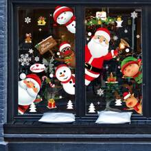 9 piezas Pegatinas de ventana de Acción de Gracias de otoño con hojas de arce, calabaza, erizo, ciervo, conejo, bicicleta, girasol - Pegatinas de refrigerador de decoración de doble cara para el hogar, la oficina, fiestas. Pegatinas de ventana navideñas con Papá Noel, renos, muñecos de nieve y copos de nieve - Decoraciones navideñas de plástico con estática, reutilizables y fáciles de aplicar