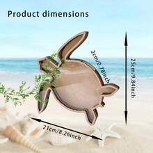 1pc Turtle Shaped Desktop Display Stand, Marine Theme Jewelry Storage Rack, Transparent Wooden Piggy Bank, Turtle Display Box, Creative Wooden Desktop Stand, Shell Coin Storage Box, Suitable For Infants And Toddlers - Sea Turtles - View 2