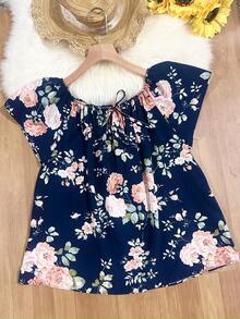 Women's Fashion  Blouse - 藏蓝色 - 查看 4
