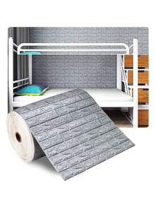 10m/5m/1m 3D Country Style Brick Wallpaper, Waterproof Self-Adhesive, Easy To Install And Clean, Suitable For Living Room, Kitchen, Bedroom, Home And Dormitory Furniture Decoration - Multicolor - View 9