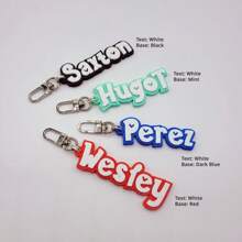 Personalized Heart-Shaped Keychain / Multi-Color Personalized Keychain / Keyring / Luggage Tag / Name Tag - 3D Printed Plastic Keychain, Back To School/Wedding/Bridesmaid Gift