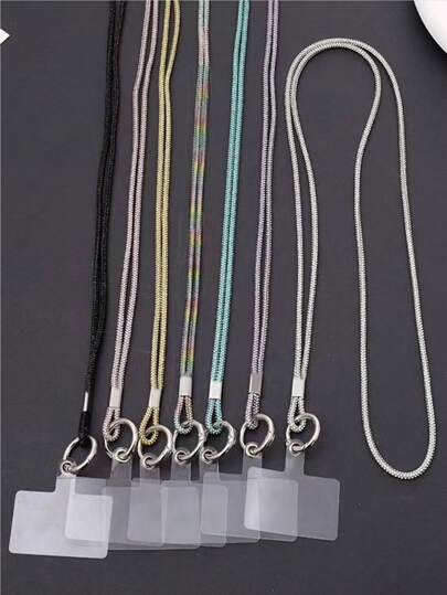 Shiny Long Crossbody Phone Lanyard, Luxury Rhinestone Colorful Hanging Chain Phone Case Accessory