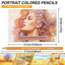 Ccfoud Professional Colored Drawing Pencil Set, 72 Colors In A Set, Skin Tone Colored Pencils For Portrait And Skin Tone Artists, Perfect For Artists To Sketch, Draw, Color, Layer And Blend Back To School