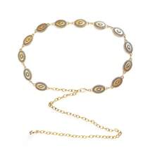 Bohemian High-End Fashion Metal Waist Chain, Versatile For Dresses, Shirts, Retro Chic, Solid Color Geometric Pattern Stainless Steel Waist Belt, All Season Fall, Autumn, Halloween