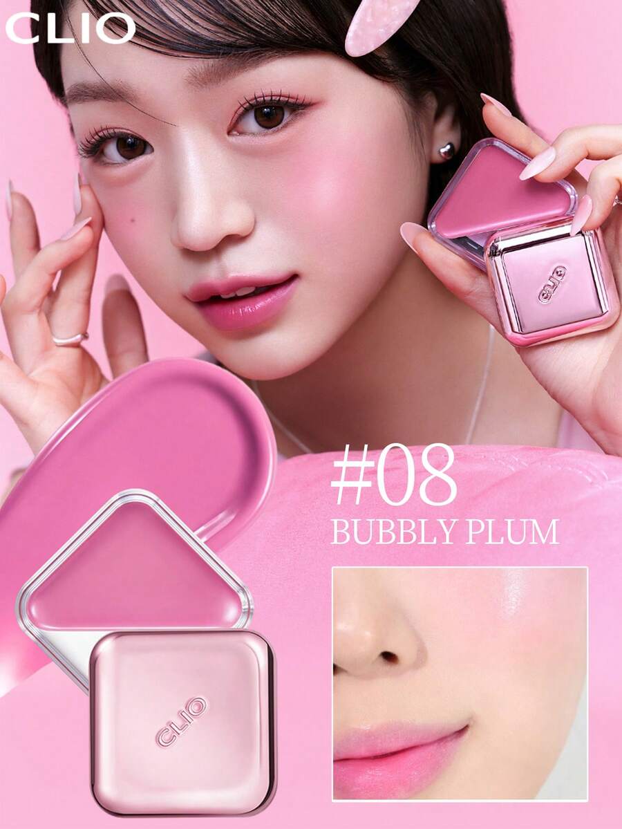 Clio 韩式二合一唇颊两用膏，唇颊两用，打造自然光泽妆效，质地柔滑，妆感自然，易于涂抹，清爽不油腻，方便携带，乳霜质地易于晕染，适合日常唇颊妆容，打造韩式妆容