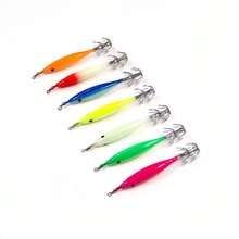 Anzuelos de pesca de calamar, anzuelos de pulpo, anzuelo de pulpo, esencia de calamar, camarón simulado fuerte y luminoso de 3.5G - Multicolor - Ver 7