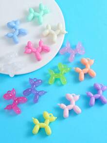 12pcs Cartoon Dog Pendant DIY, Cute Colorful Acrylic Dog Charms With Ribbon Bow, Suitable For Jewelry Making, Keychain, Phone Case, Necklace And Earrings, Fun Craft Accessories For Hobbyists - Multicolor - View 3