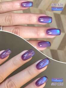 XEIJAYI 1PC Aurora Purple Cat Eye Gel Nail Polish, UV LED Curing, Long-Acting Fast Drying Nail Art Gel - Ideal Gift For Women For Spring And Summer - 紫色 - 查看 2