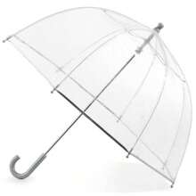 Automatic Open Close Umbrellas For OneHand Use The Weather Station 's Dome Bubble Rain Umbrella Clear Fiberglass Frame Windproof Lightweight Stick Full 36 Inch Arc Compact Travel Umbrellas For Backpacks