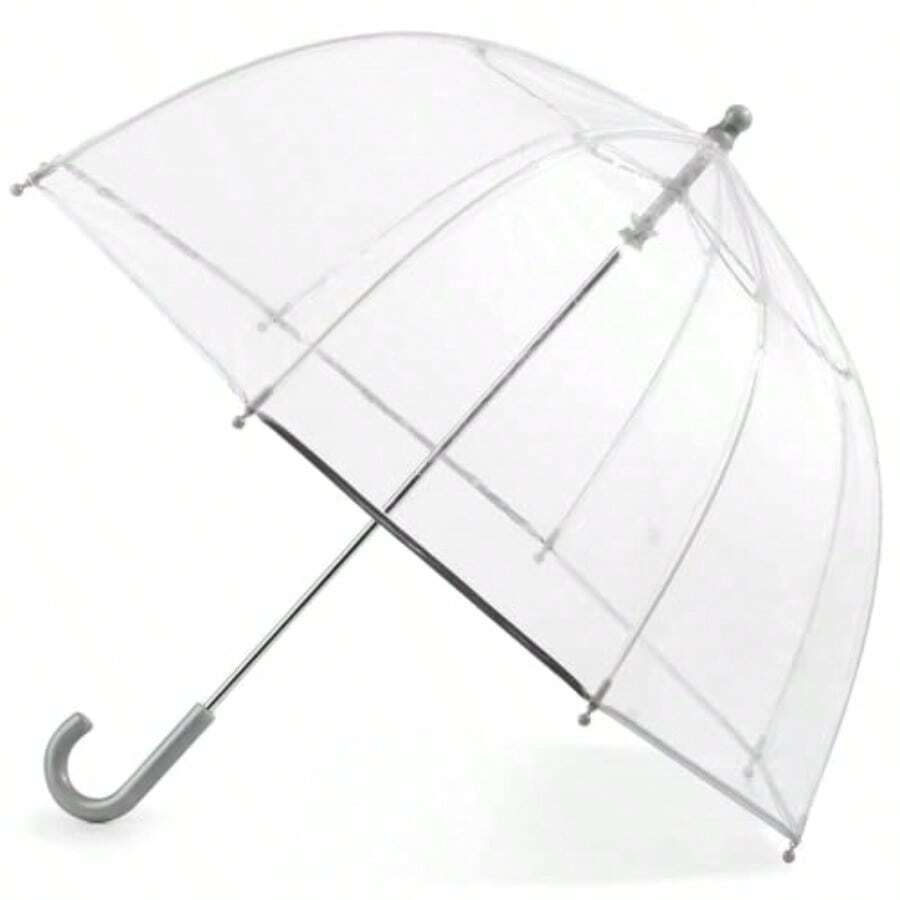 Automatic Open Close Umbrellas For OneHand Use The Weather Station 's Dome Bubble Rain Umbrella Clear Fiberglass Frame Windproof Lightweight Stick Full 36 Inch Arc Compact Travel Umbrellas For Backpacks