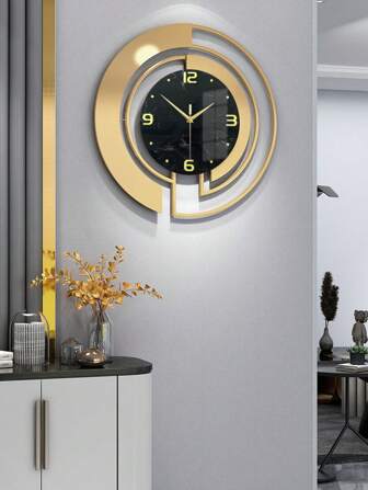 Reloj de pared de metal grande de 45 cm/50 cm/60 cm de tamaño en acabado bronce antiguo, diseño moderno y sencillo, ideal para decoración de sala de estar, cocina, dormitorio, oficina, tienda, decoración del hogar, decoración de habitación, decoración de dormitorio