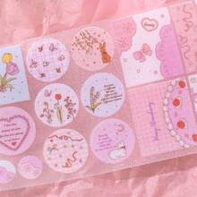 1 件装童话甜心盒系列胶带 PET 材质闪粉砂模切胶带童话人物主题胶带适用于 DIY 工艺品日常剪贴簿学校用品 - 彩色 - 查看 10