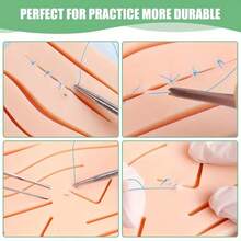 Reusable Silicone Medical Training Skin Model With 14 Pre-Cut Wounds For Suture Practice, Ideal Suture Practice Pad For Medical Training - Color - View 7