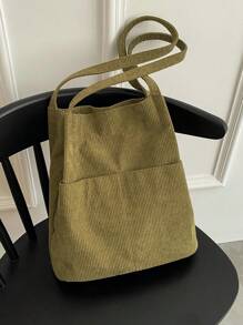 时尚百搭休闲纯色简约单肩托特包