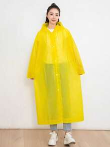 1 wiederverwendbarer tragbarer Regenmantel für Erwachsene Herren und Damen, schwerer Regen EVA Regenmantel, transparenter Einteiler Regenmantel für Outdoor-Reisen, transparente Regenjacke mit Kapuze, einfach, modisch, für den täglichen Gebrauch