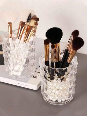 1 件钻石形化妆刷收纳桶刷架刷桌面眉笔收纳眼影刷收纳盒透明化妆刷钻石形收纳桶女孩奢华配饰卧室梳妆台刷架透明亚克力化妆工具化妆收纳工具精美礼物送给朋友