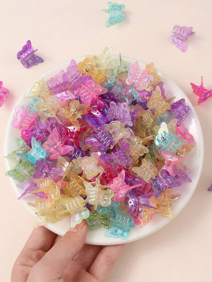 60 chiếc kẹp tóc hình bướm mini nhiều màu sắc dễ thương, thích hợp cho bé gái, quà tặng Ngày của Mẹ - Nhiều màu - Xem 1