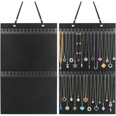 NEWHanging Necklaces Holder Large Jewelry Organizer For Necklaces Bracelets And Ankles Necklaces Display Storage Hanger For Wall Closet And Door