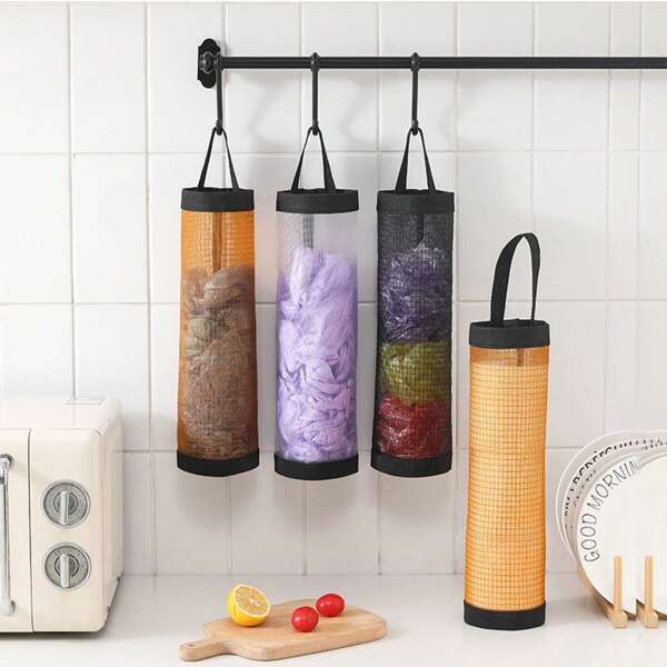 Soporte montado en la pared para bolsa de basura de cocina, almacenamiento redondo colgante para artículos varios