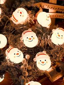 1 buc 1.5m 10 lumini LED de Crăciun lumini decorative Moș Crăciun om de zăpadă șir de lumini de Crăciun decorațiuni pentru brad de Crăciun potrivite pentru petrecerea de Crăciun sufragerie dormitor și cameră decorare recuzită de lumini cu pălării de Moș Crăciun, ideale pentru brad de Crăciun, casă de vacanță și decorațiuni de petrecere (bateriile nu sunt incluse, necesită baterii AA)