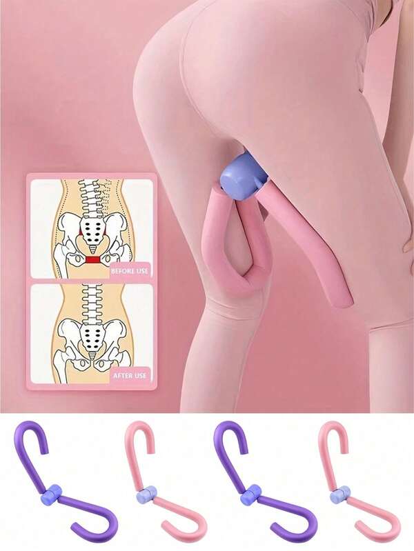 New 1pc Pelvic Floor Muscle Trainer For Postpartum Recovery & Leg/Butt/Hip Workout - EVA Foam Exercise Device, No Battery Needed, Portable Pink Muscle Toning Tool For Home Gym & Outdoor Use